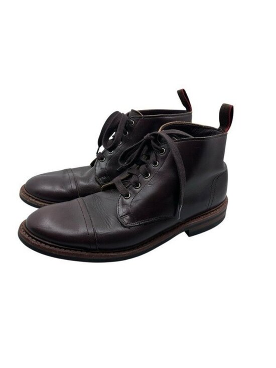 Allen Edmonds 10 D Patton Weatherproof Derby Cap Toe Boot Brown Leather 4098 main image 9